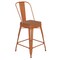 Flash Furniture 24" Orange Metal Counter Stool-Teak Poly Seat CH-31320-24GB-OR-PL2T-GG - alternate 9